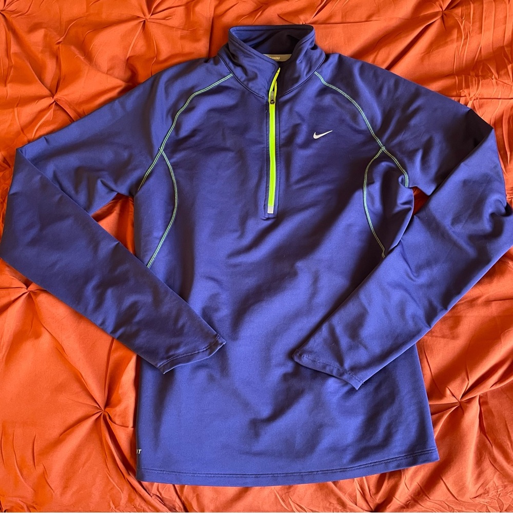 NIKE DRI FIT RUNNING PURPLE QUARTER ZIP RUNNING JACKET